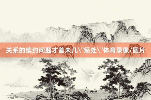 关系的续约问题才差未几