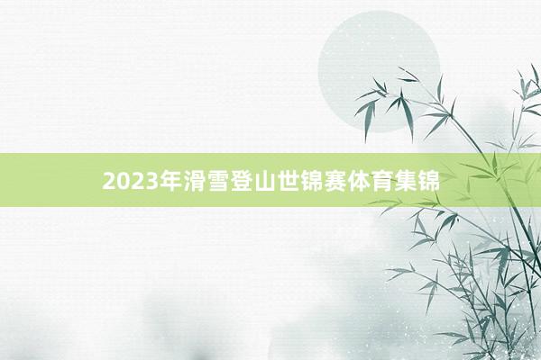2023年滑雪登山世锦赛体育集锦
