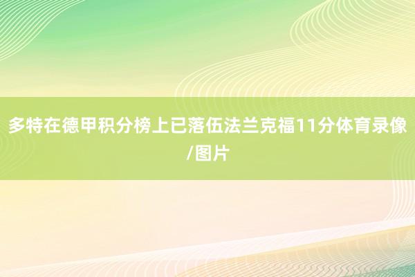 多特在德甲积分榜上已落伍法兰克福11分体育录像/图片