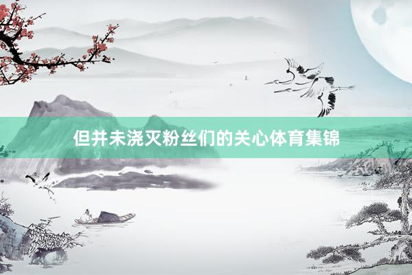但并未浇灭粉丝们的关心体育集锦