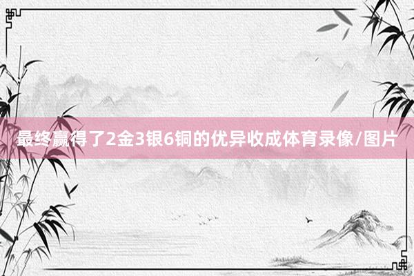最终赢得了2金3银6铜的优异收成体育录像/图片