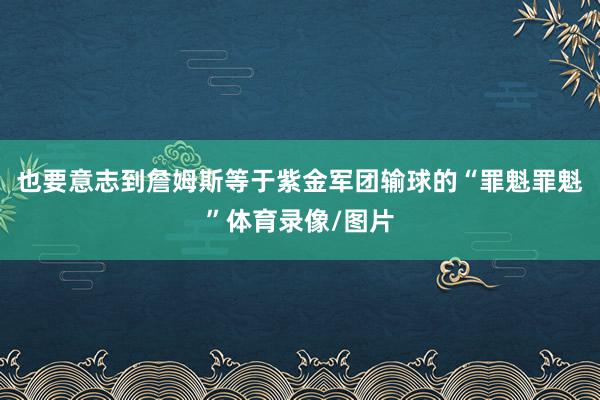 也要意志到詹姆斯等于紫金军团输球的“罪魁罪魁”体育录像/图片