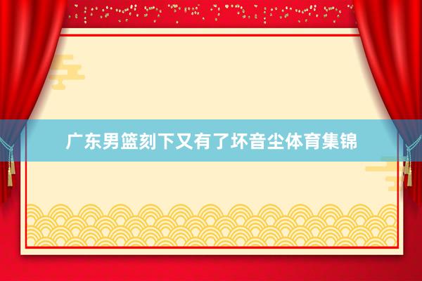 广东男篮刻下又有了坏音尘体育集锦