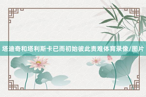 塔迪奇和塔利斯卡已而初始彼此责难体育录像/图片