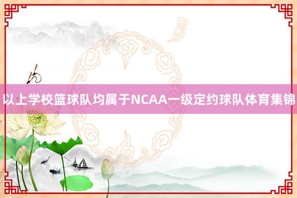 以上学校篮球队均属于NCAA一级定约球队体育集锦