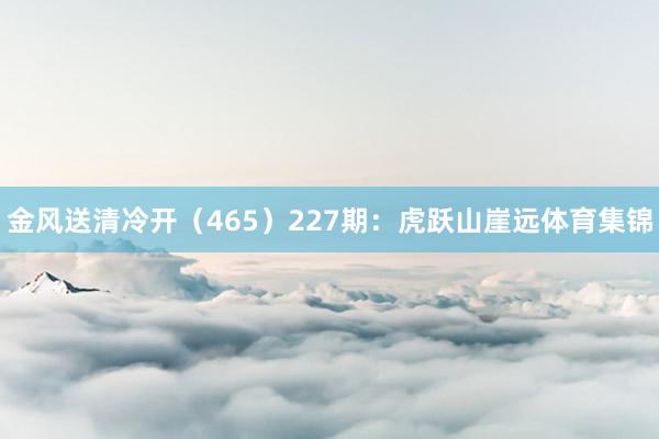 金风送清冷开（465）　　227期：虎跃山崖远体育集锦