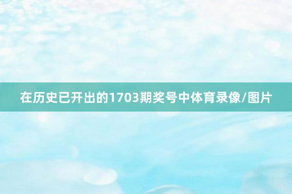 在历史已开出的1703期奖号中体育录像/图片