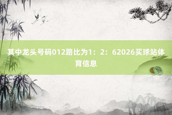 其中龙头号码012路比为1：2：62026买球站体育信息