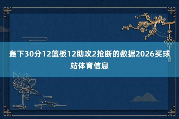 轰下30分12篮板12助攻2抢断的数据2026买球站体育信息