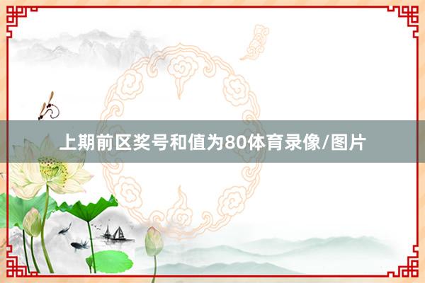上期前区奖号和值为80体育录像/图片