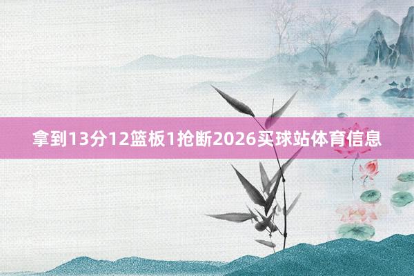 拿到13分12篮板1抢断2026买球站体育信息