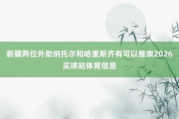 新疆两位外助纳托尔和哈里斯齐有可以推崇2026买球站体育信息