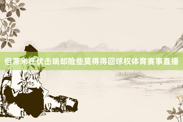 但蒂米在伏击端却险些莫得得回球权体育赛事直播