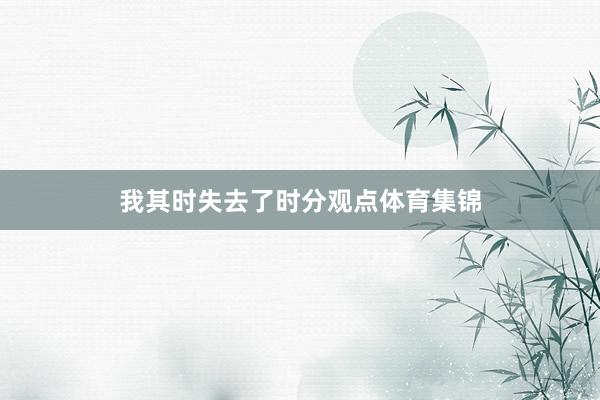 我其时失去了时分观点体育集锦